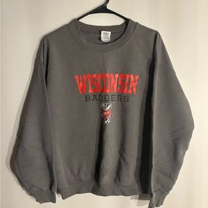 Wisconsin Badger Grey Crewneck